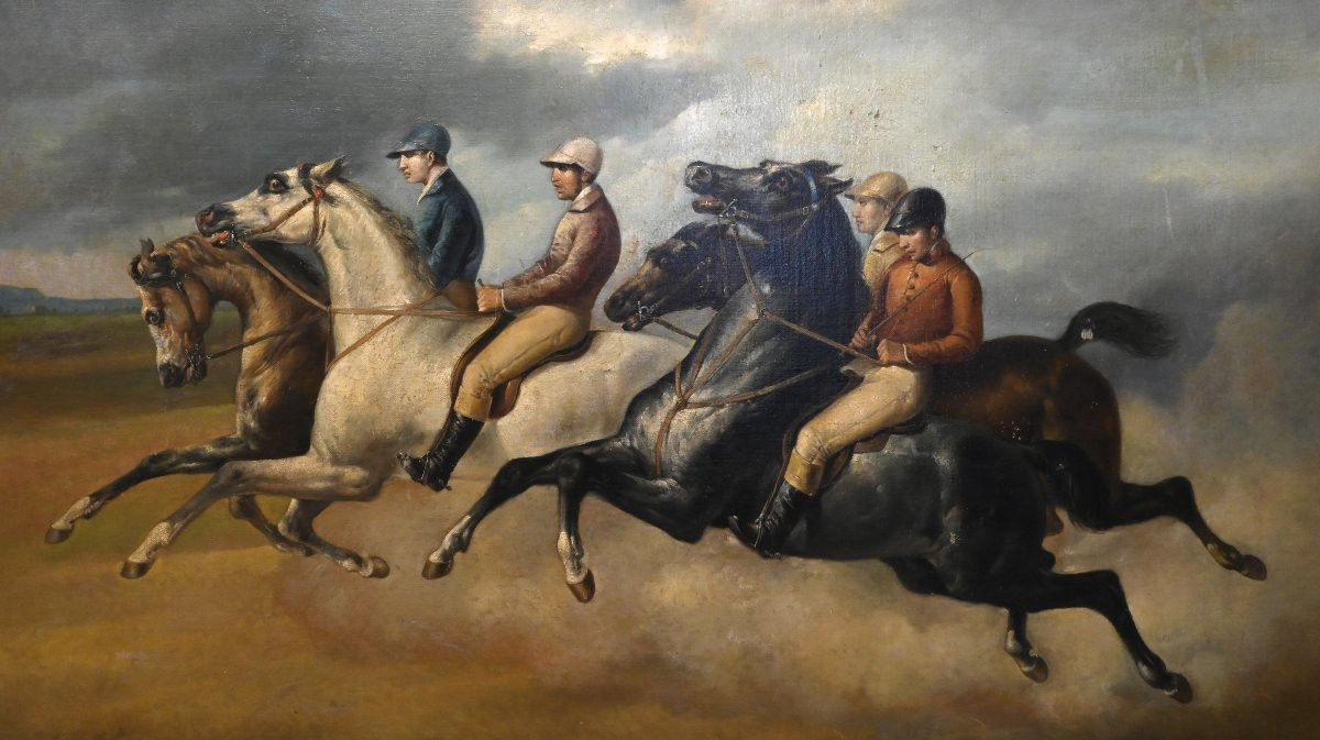 Corsa Di Cavalli - Scuola Italiana - Italia XIX Secolo-photo-2